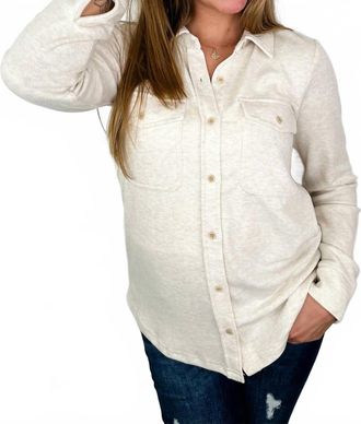 Thread & Supply Cassian Soft Luxe Button Up Shirt In Oatmeal