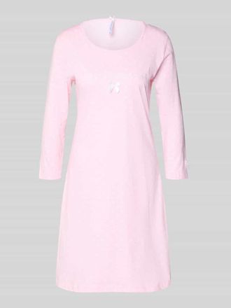 Louis & Louisa Nachthemd mit 3/4-Arm und Schleifen-Applikation in Rosa, Gr&ouml;&szlig;e XXL