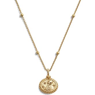 Awe Inspired Zodiac Pendant Necklace in Aquarius/14K Gold Vermeil at Nordstrom