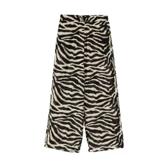 Ermanno Scervino Wide Trousers, female, Multicolor, Size: XS Zebra-Print Palazzo Trousers