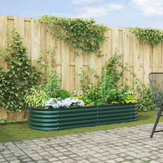 Berkfield Home Garden Raised Bed Green 240x80x44 cm Galvanized Steel | Size: 240 x 80 x 44 cm