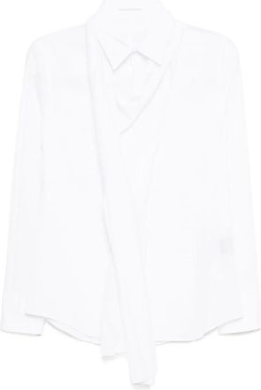 Yohji Yamamoto Camicia con dettaglio foulard - Bianco