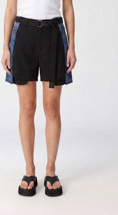 sacai Pantaloncini di lana e cotone