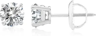 MAX + STONE Certified 14k White Gold Lab Grown Diamond Solitaire Stud Earrings (1.0 ct. tw)