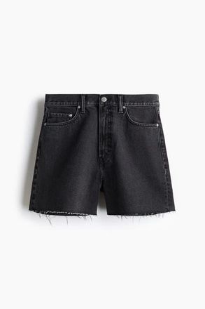 H&M Baggy Denim Shorts in Denim Black at Nordstrom, Size 30