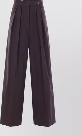Dries Van Noten wide leg trousers pleated design button detail
