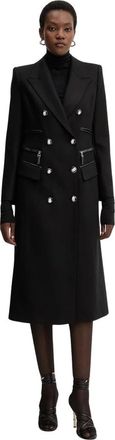 Elisabetta Franchi Dames, Mantels, Zwart, Maat: XS Leer