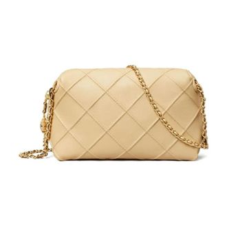 Tory Burch Kira Gewatteerde Leren Schoudertas - Dames - Tassen - Beige - Maat: ONE Size Leer