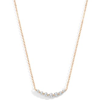 Mint & Lily Classic Arc Cubic Zirconia Necklace in Rose Gold Over Sterling Silver at Nordstrom