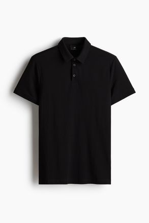 H&M Poloshirt in Slim Fit - Schwarz