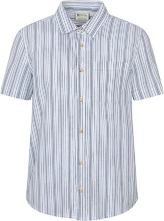 Mountain Warehouse Heren Derby Stripe Katoenen Overhemd Met Korte Mouwen (Blauw)