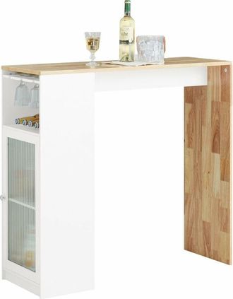 SoBuy Dining Table Coffee Bar with Storage Cupboard,FWT99-WN - Sobuy