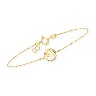 Canaria Canaria Italian 10kt Yellow Gold Tree Of Life Bracelet