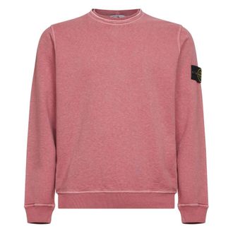 Stone Island Sweatshirts, male, Pink, Size: L Malfil&eacute; Fleece Old Effect Sweatshirt