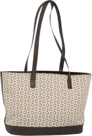 Celine Pre-owned Canvas celine-bags - Dames - Vintage Shopper - Wit - ONE Size - Leer - Vintage