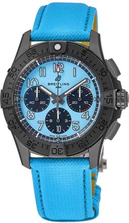 Breitling Avenger B01 Chronograph 42 Night Mission Turquoise Dial Leather Strap Mens Watch SB0146101L1X1