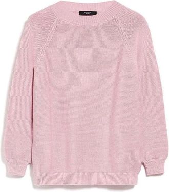 Max Mara Linz Knit - Dames - Ronde hals truien - Roze - XS - Katoen - Truien & Vesten
