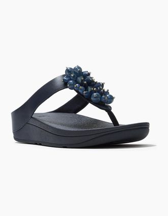 FitFlop Womens Fitflop Fino Toe-Post Polyurethane Womens Midnight Navy Sandals - Size: 6