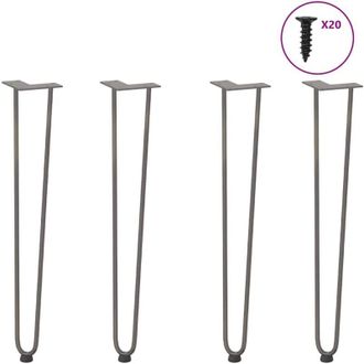 vidaXL Patas De Horquilla Para Consolas Para Consolas 4 Unidades Acero Natural 72 Cm Acero Macizo Vidaxl