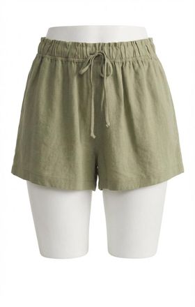 Z Supply Perfect Linen Shorts In Avocado