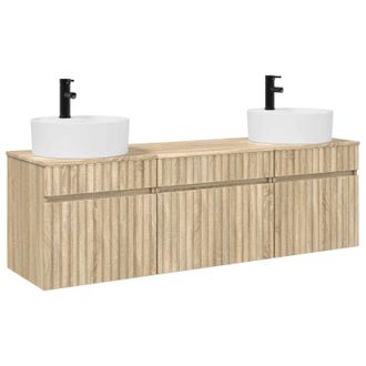 vidaXL Juego De Muebles De Ba&ntilde;o 3 Uds. Roble Sonoma 49 X 44,5 X 65 Cm Vidaxl