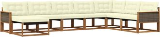 vidaXL Conjunto De Sof&aacute;s De Exterior 8 Uds. Natural Y Crema Vidaxl