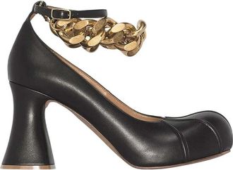 Stella McCartney Black Embellished Groove Pumps