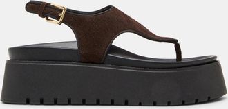 Steve Madden Tabor TABO03S1 Sandals Womens Brown Platform Thong HTAT1673