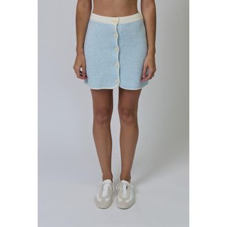 Central Park West Celeste Tweed Yarn Skirt in Blue at Nordstrom, Size X-Large