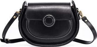 OLD TREND Begonia Genuine Leather Vintage Compact Crossbody in Black at Nordstrom