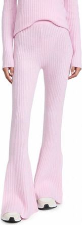 Something Navy Womens Ribbed Knitted Flare Pants In Pink