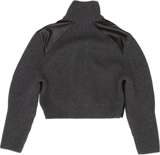 Alaia Womens Jacket Wool Leather Gray