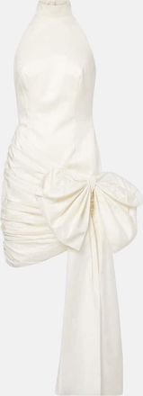 Rotate Miniabito in raso con scollo allamericana e fiocco