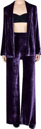 Galvan Julianne Velvet Blazer In Black Currant