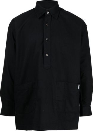 The Power for the People button placket long-sleeve shirt - men - Cotton - L - Black