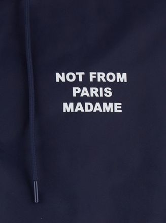 Dr&ocirc;le de Monsieur Mens Hooded Jacket Blue Tech Fabric Nylon Coat