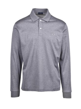 Paul & Shark Grey Long-Sleeve Cotton Polo Shirt