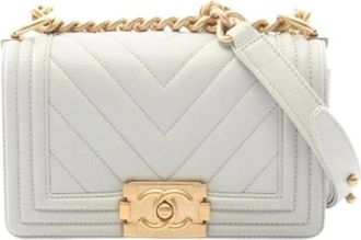 Chanel Pre-owned Vintage Shoulder Bag - Dames - Vintage Schoudertas - Grijs - ONE Size - Leer - Vintage