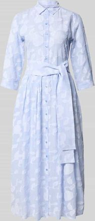 Milano Milano Italy Hemdblusenkleid mit Bindeg&uuml;rtel in Hellblau, Gr&ouml;&szlig;e 44