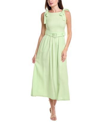 BGL Fashion Linen-Blend Midi Dress
