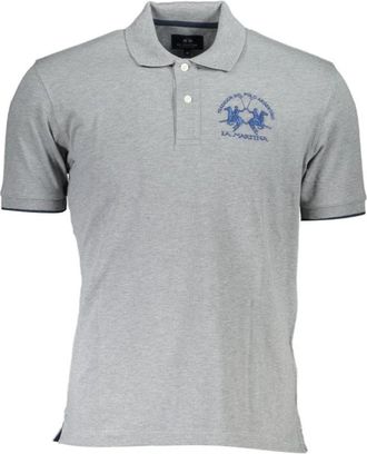 La Martina Regular Fit Jersey Polo Shirt - Heren - Polos - Grijs - S - Katoen - Tops