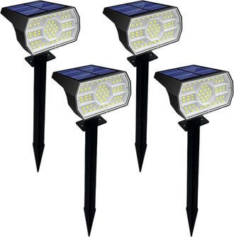 OEM Conjunto De Varios Focos Solares, 56 Led, Luz Blanca Fr&iacute;a, Ip65, Para Jard&iacute;n Y Entrada De Veh&iacute;culos