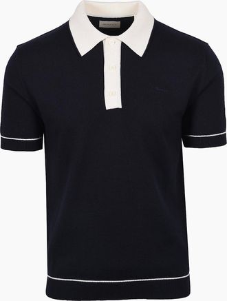 GANT Mens GANT COTTON MODAL KNITTED POLO EVENING BLUE - Navy - Size: 40