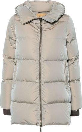 Moorer Carinzia padded coat - women - Polyamide/Virgin Wool/Polyamide/Real Feather Down - 42 - Grey