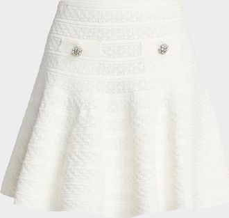 Self Portrait Pointelle Knit Mini Skirt
