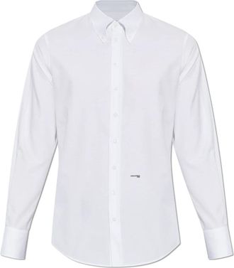 Dsquared2 Classic Shirt - Heren - Zakelijke Overhemden - Wit - M - Katoen - Overhemden