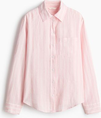 H&M Hemdbluse aus Leinenmix - Pink