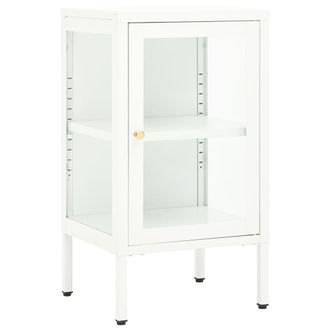 vidaXL Aparador De Metal Y Vidrio 38x35x70 Cm Vidaxl