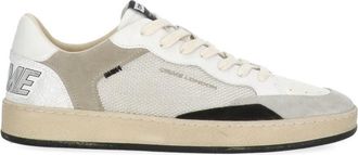 Crime London White Chelsea Used Effect Leather Sneakers