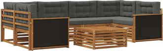 vidaXL Conjunto De Sof&aacute;s De Exterior 7 Uds. Natural Y Antracita Vidaxl